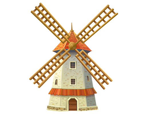 Ветряная мельница по-английски - windmill [ˈwɪndmɪl]