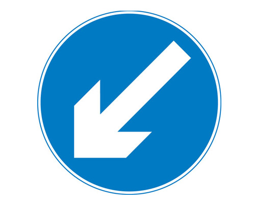 Дорожный знак "Держитесь левее" - Keep left