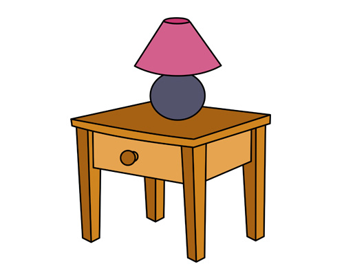 Прикроватный столик по-английски - bedside table [ˈbedsaɪd teɪbl] 