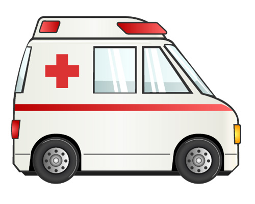 Автомобиль скорой помощи на английском языке - ambulance [ˈæmbjʊləns]